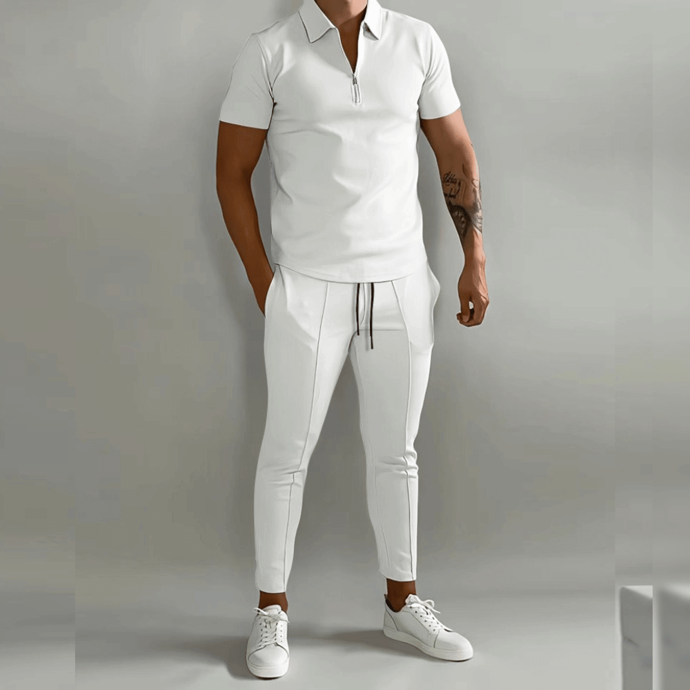 Anthony | Heren Tweedelig Set met Ritssluiting Shirt