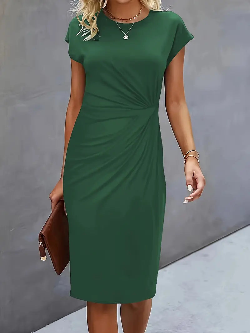 Angelica | Dames Katrien Midi Jurk Tijdloze Snit
