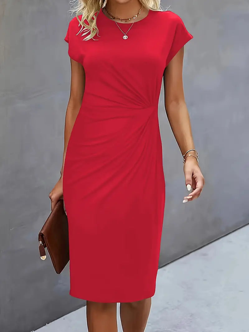 Angelica | Dames Katrien Midi Jurk Tijdloze Snit