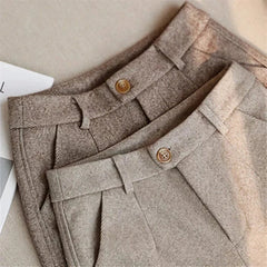 Miles | Heren Vintage Geplooide Klassieke Broek met Hoge Taille
