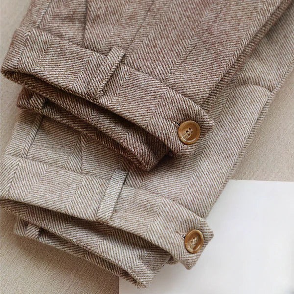 Miles | Heren Vintage Geplooide Klassieke Broek met Hoge Taille