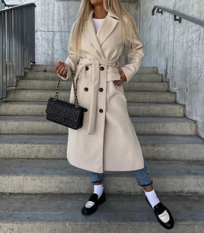 Abigail | Dames Klassieke Lange Trenchcoat