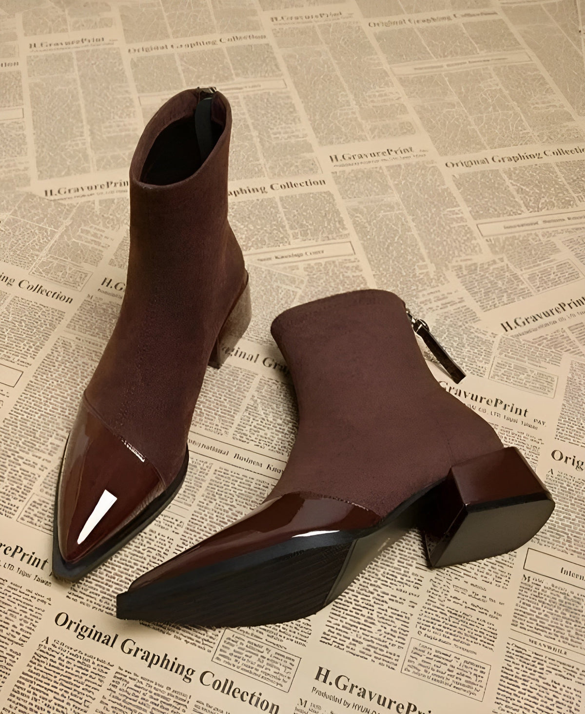 Felicity | Dames Winter Enkellaarsjes met Blokhak