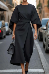 Addison | Dame Kimono Mouw Ceintuur Midi Jurk