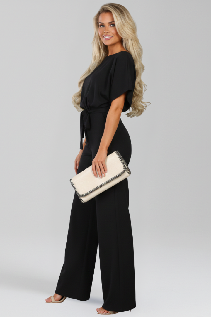 Natalie | Dames Bindgordel Wide-Leg Klassiek Jumpsuit