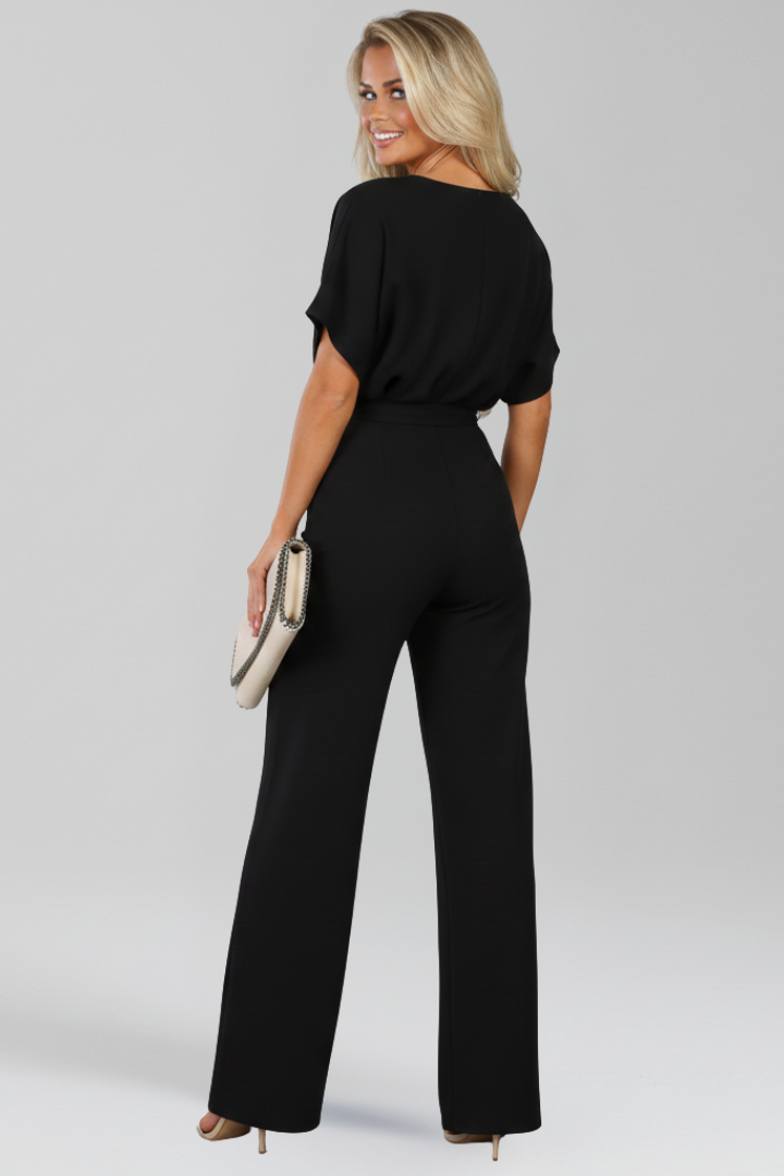 Natalie | Dames Bindgordel Wide-Leg Klassiek Jumpsuit