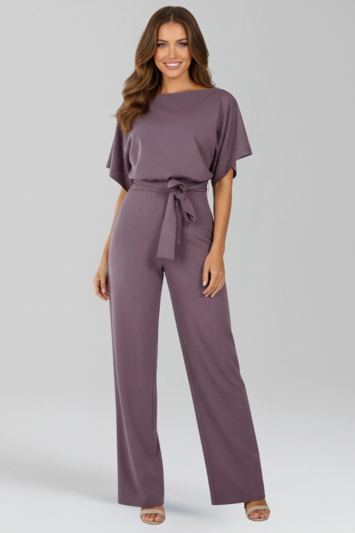 Natalie | Dames Bindgordel Wide-Leg Klassiek Jumpsuit