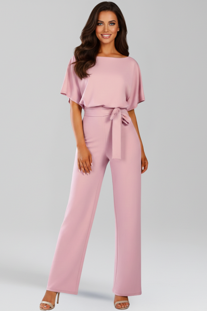 Natalie | Dames Bindgordel Wide-Leg Klassiek Jumpsuit