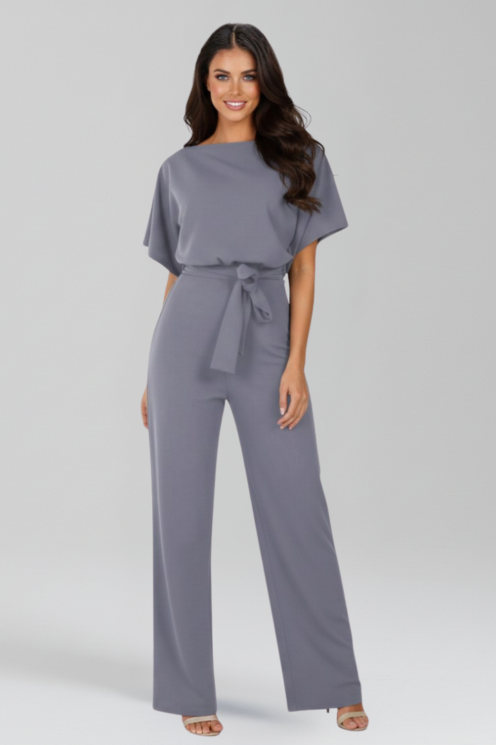 Natalie | Dames Bindgordel Wide-Leg Klassiek Jumpsuit