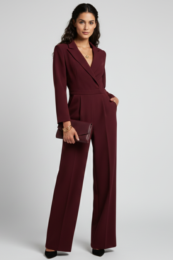 Madelyn | Dames Wikkel-Front Getailleerde Wide-Leg Jumpsuit