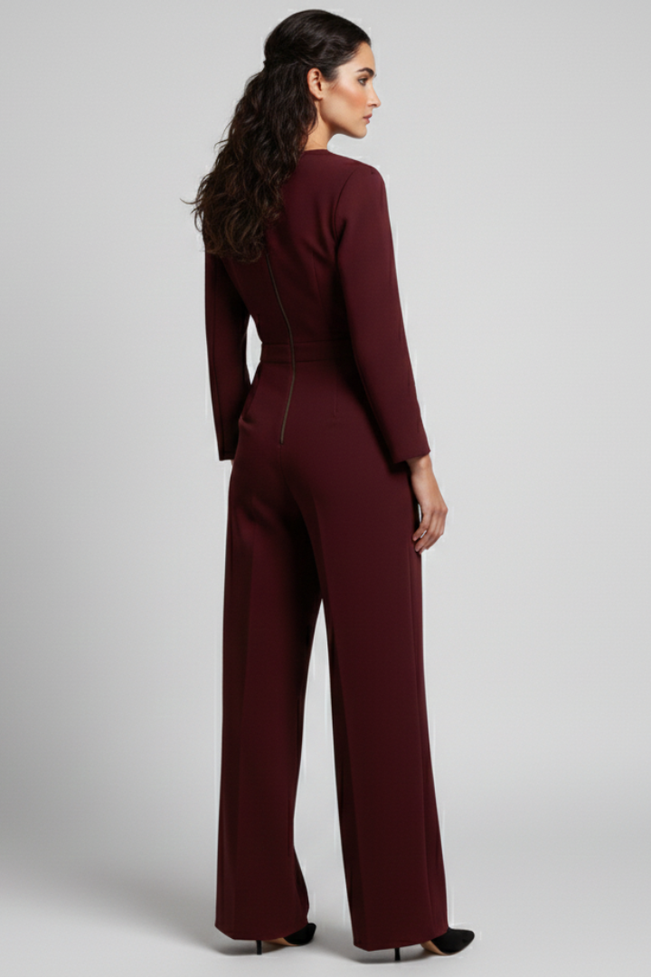 Madelyn | Dames Wikkel-Front Getailleerde Wide-Leg Jumpsuit