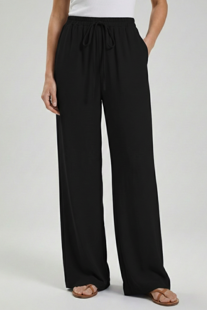Charlie | Dames Palazzo-broek met trekkoord en zijzakken