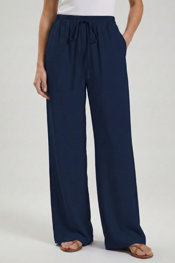Charlie | Dames Palazzo-broek met trekkoord en zijzakken