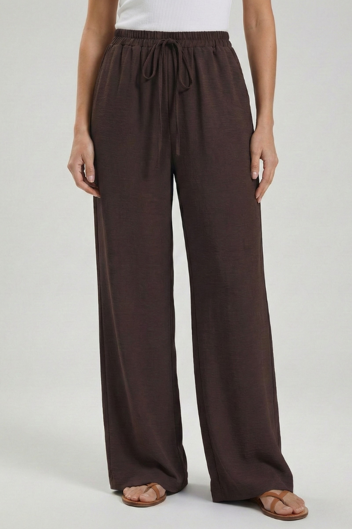 Charlie | Dames Palazzo-broek met trekkoord en zijzakken