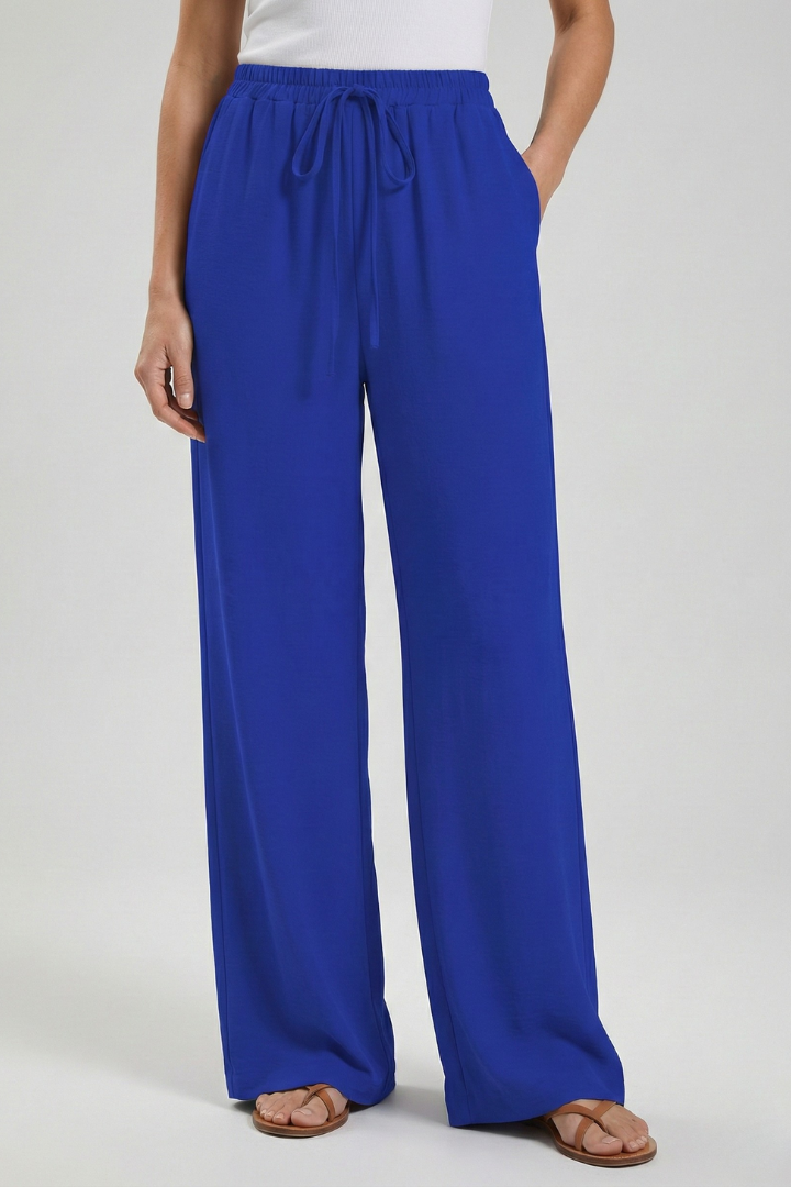 Charlie | Dames Palazzo-broek met trekkoord en zijzakken