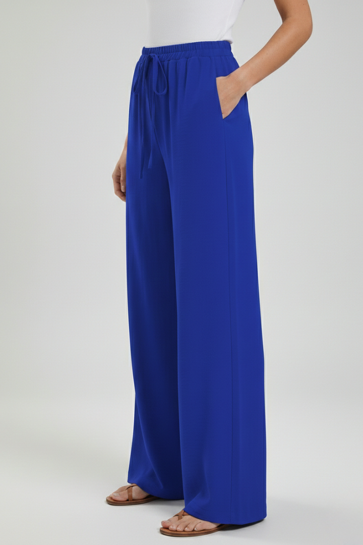 Charlie | Dames Palazzo-broek met trekkoord en zijzakken