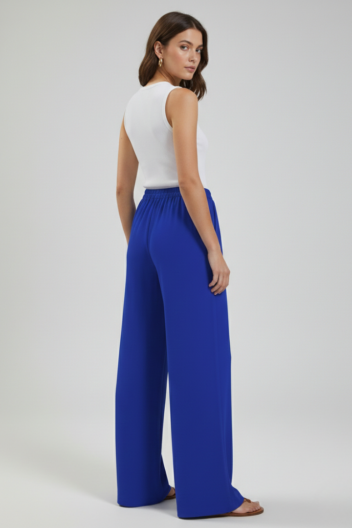 Charlie | Dames Palazzo-broek met trekkoord en zijzakken