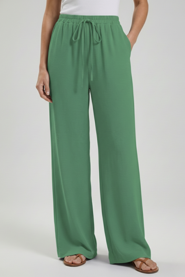 Charlie | Dames Palazzo-broek met trekkoord en zijzakken