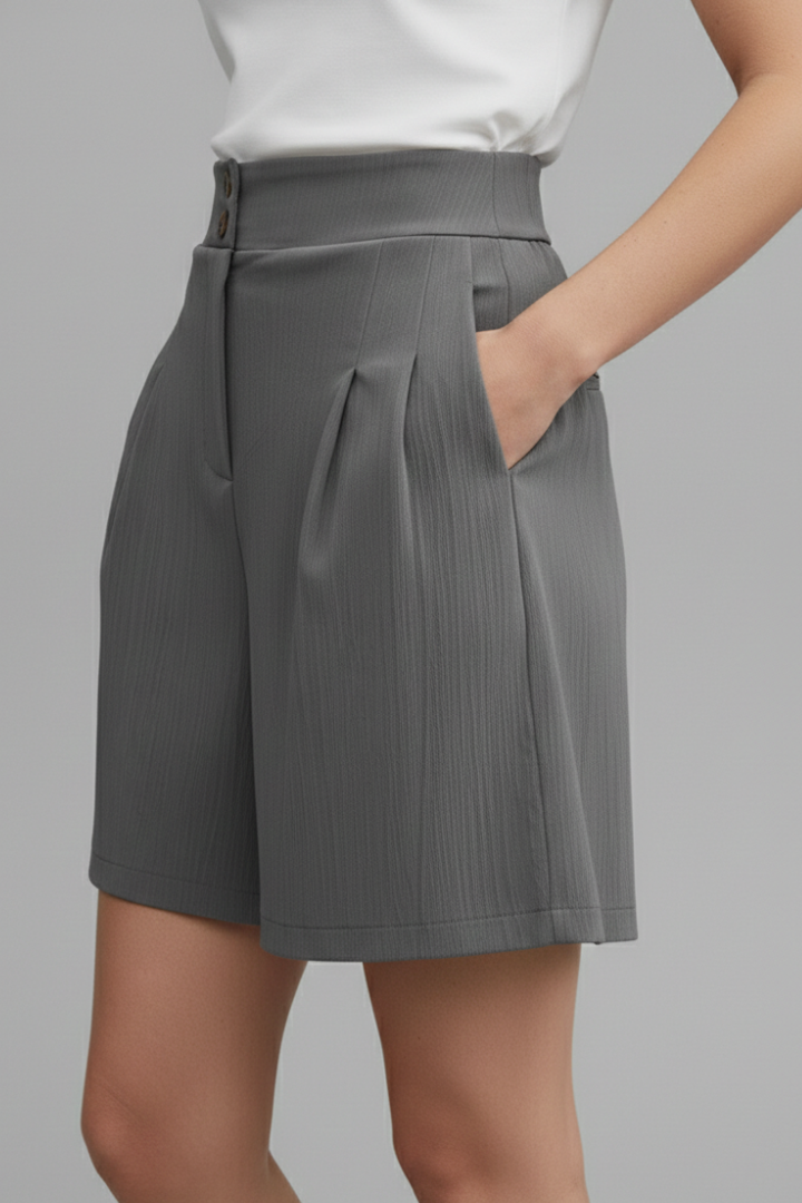 Rachel | Dames Hoge Taille Shorts met Wijde Pijpen