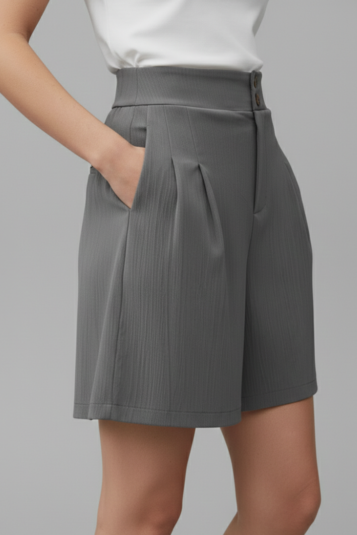 Rachel | Dames Hoge Taille Shorts met Wijde Pijpen