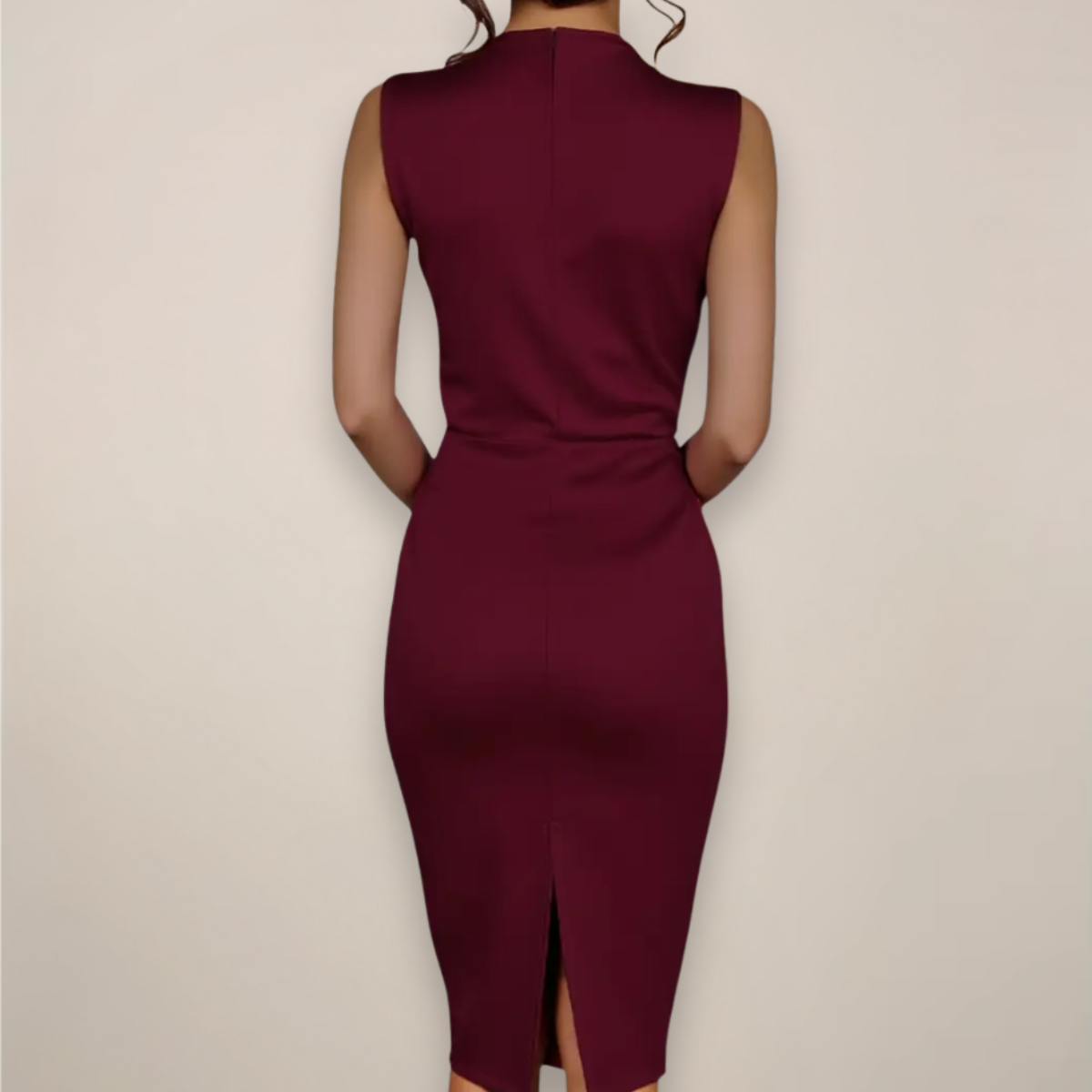 Riley | Dames Mouwloze Sheath Midi-jurk Klassiek