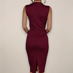 Riley | Dames Mouwloze Sheath Midi-jurk Klassiek