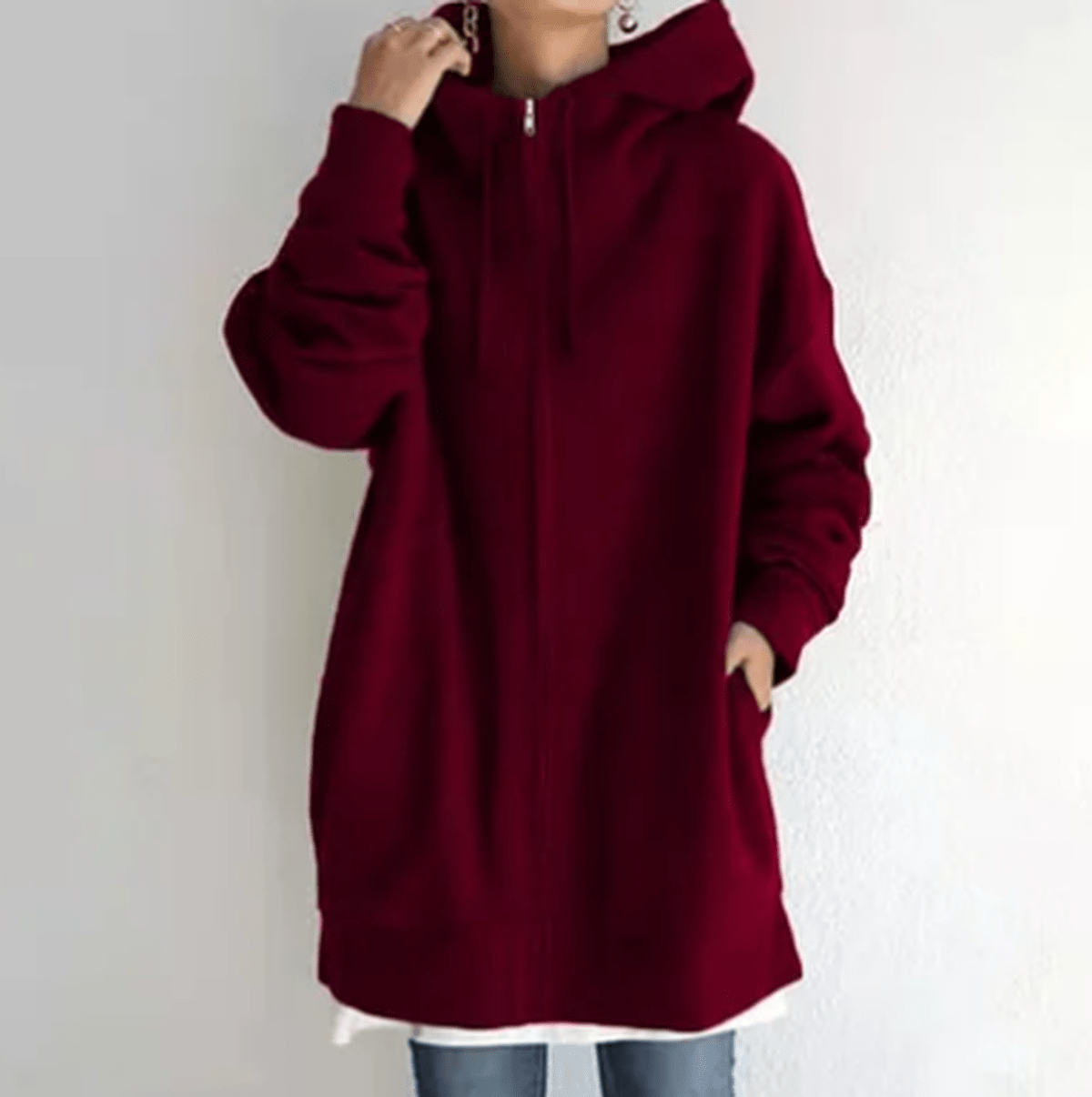 Jocelyn | Dames Oversized Casual Hoodie met Ritssluiting