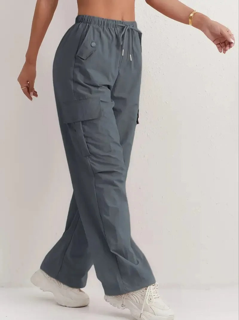 Dahlia | Dames Casual Cargo Broek Met Zakken En Trekkoord