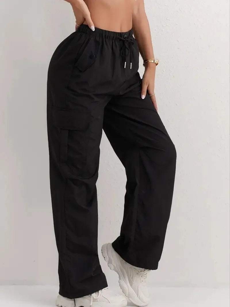 Dahlia | Dames Casual Cargo Broek Met Zakken En Trekkoord