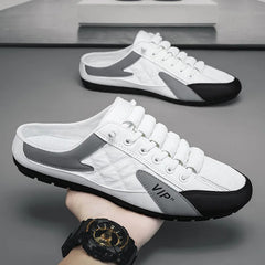 Finn | Heren Vetersluiting Half-Open Sneaker Muiltjes Casual Schoenen