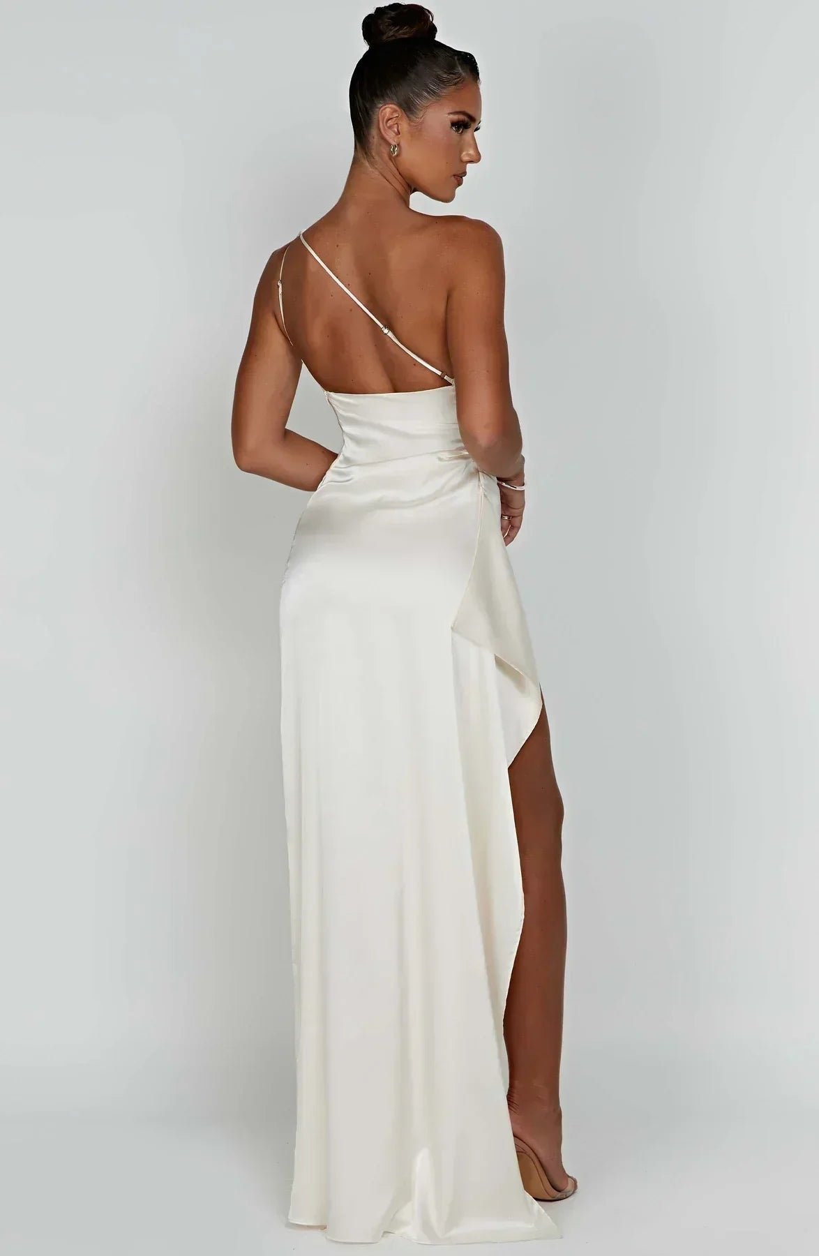 Nora | Dames Asymmetrische One-Shoulder Maxi Jurk met Hoge Split