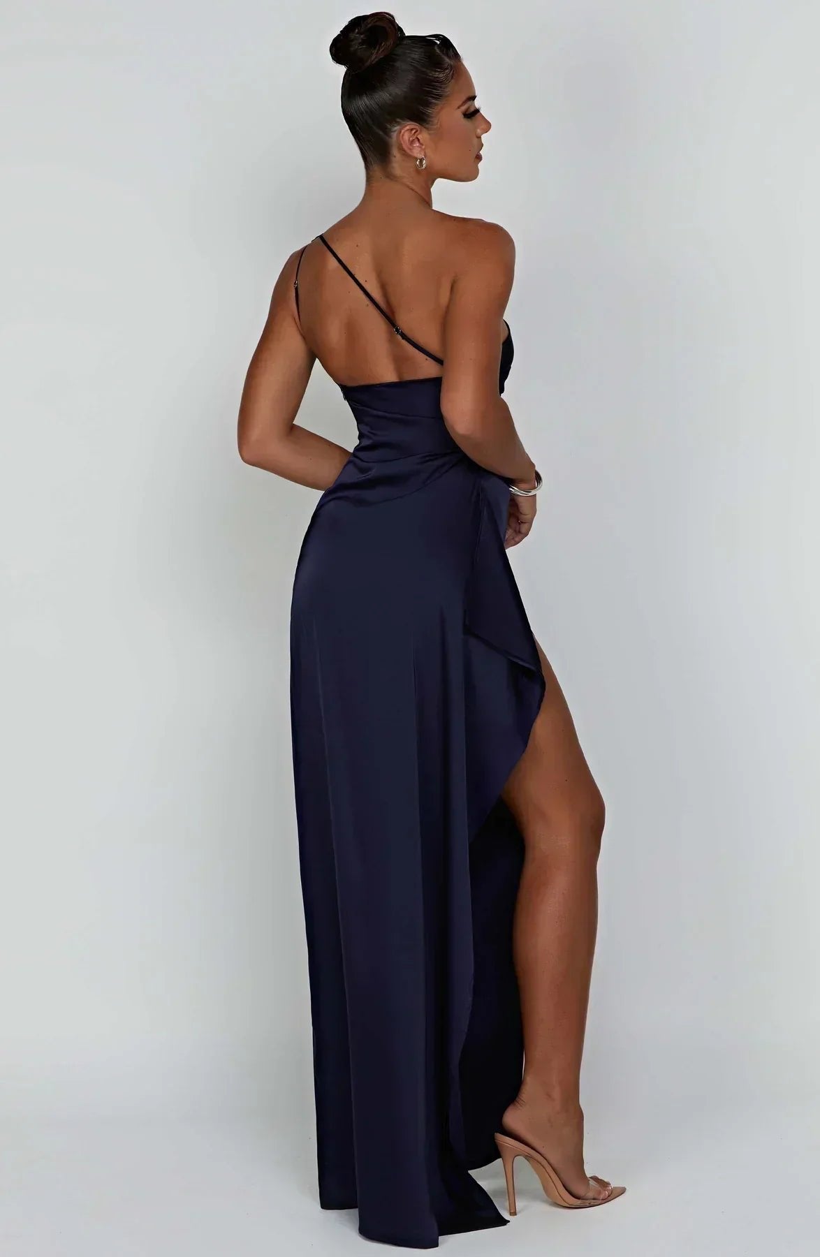 Nora | Dames Asymmetrische One-Shoulder Maxi Jurk met Hoge Split