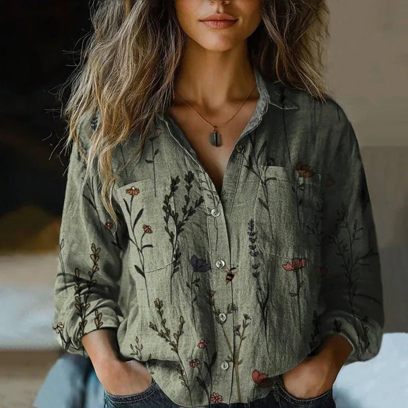 Lieke | Dames Bohemian Paisley Vintage Knoop Blouse