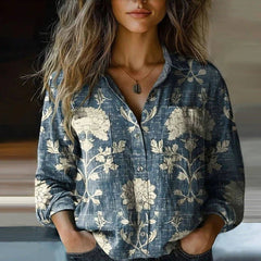 Lieke | Dames Bohemian Paisley Vintage Knoop Blouse
