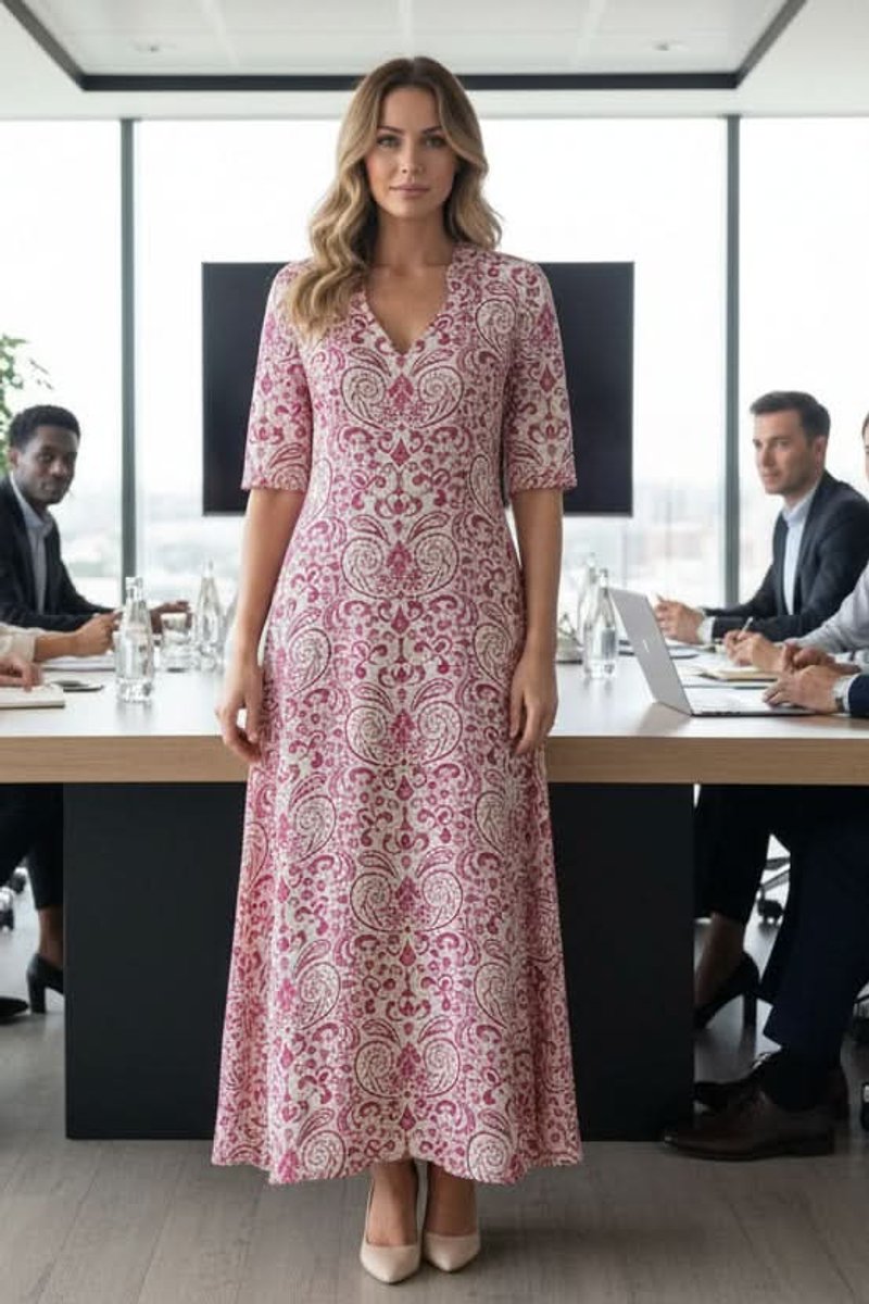 Nora | Dames Boho Bloemenprint Maxi Avondjurk V-hals Verstelbare Taille