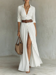 Olivia | Dames Boho Maxi Blousejurk met Riem