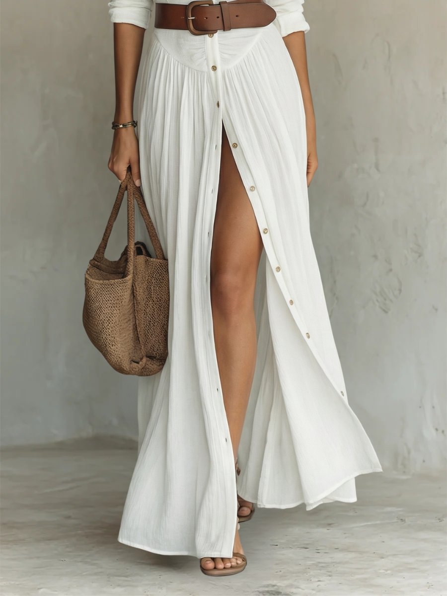 Olivia | Dames Boho Maxi Blousejurk met Riem