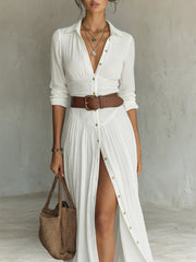 Olivia | Dames Boho Maxi Blousejurk met Riem