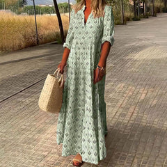 Nora | Dames Boho Maxi Cocktailpartyjurk V-hals Bloemenprint
