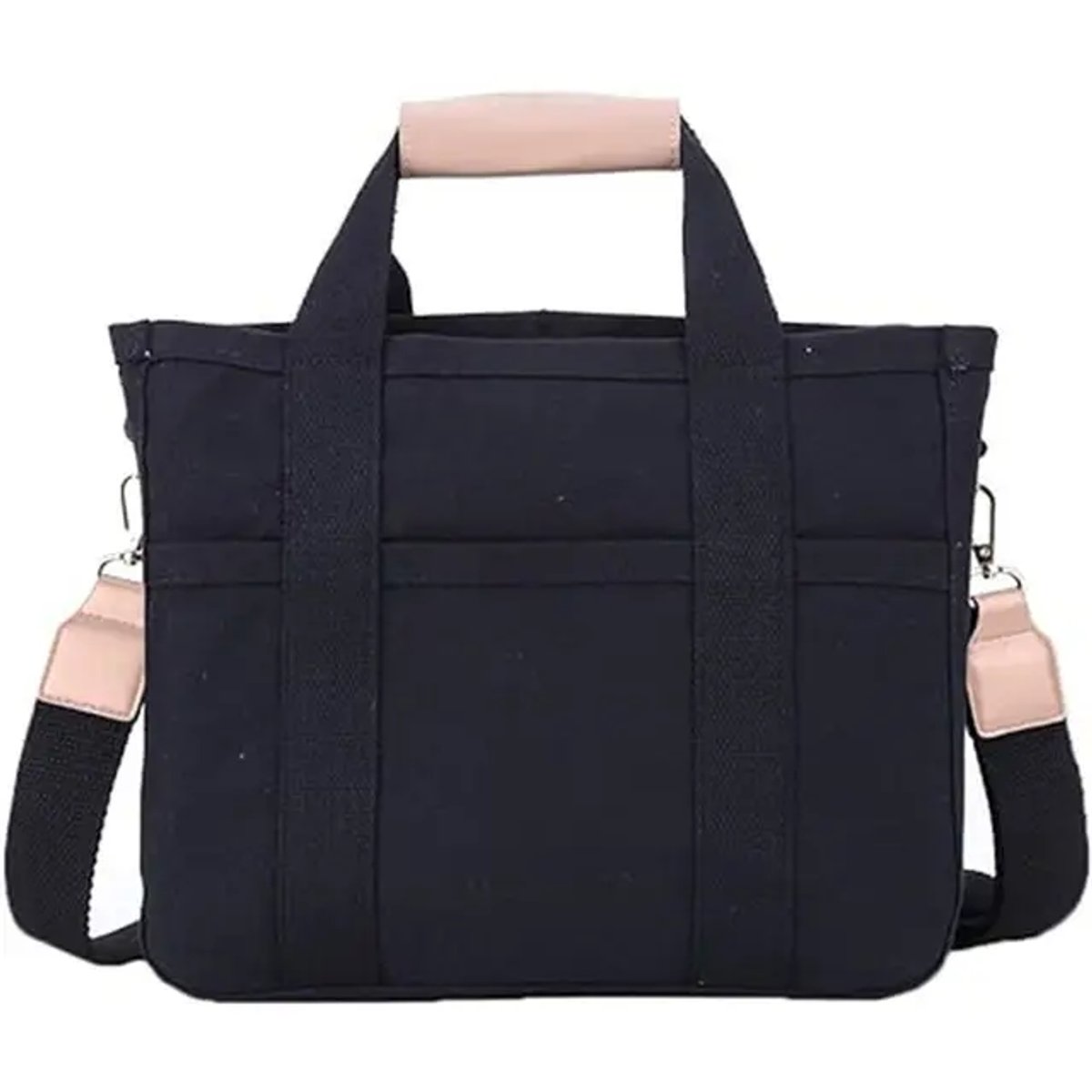 Roos | Dames Canvas Tote Bag Grote Crossbody Schoudertas Meerdere Vakken