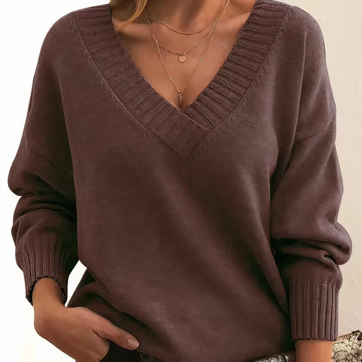 Fleur | Dames Casual Elegante V-hals Gebreide Sweater