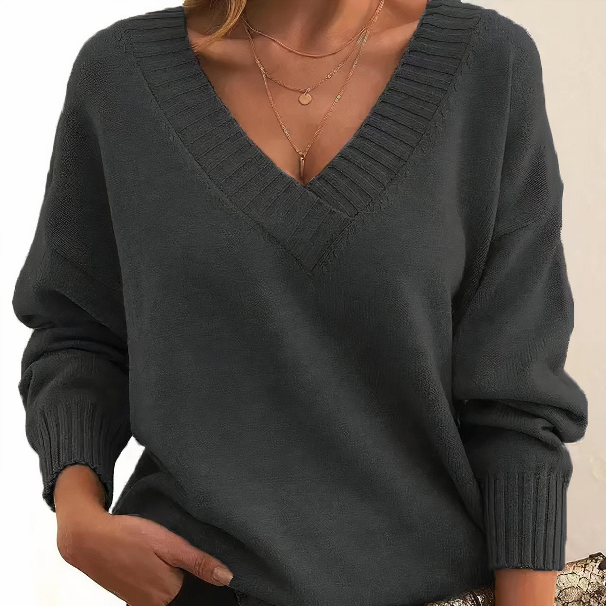 Fleur | Dames Casual Elegante V-hals Gebreide Sweater