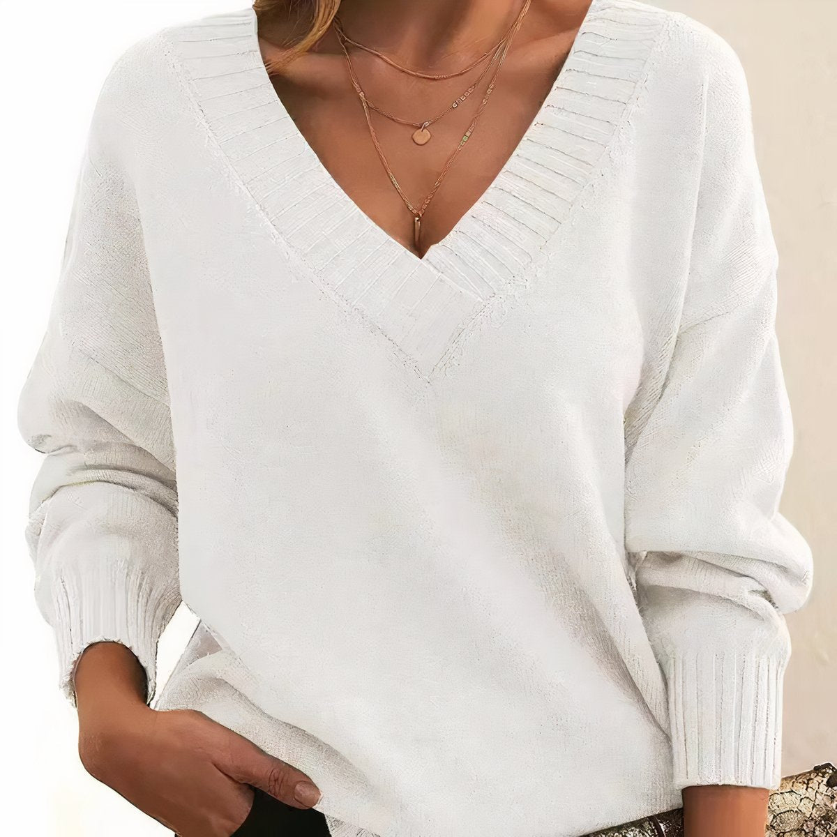 Fleur | Dames Casual Elegante V-hals Gebreide Sweater