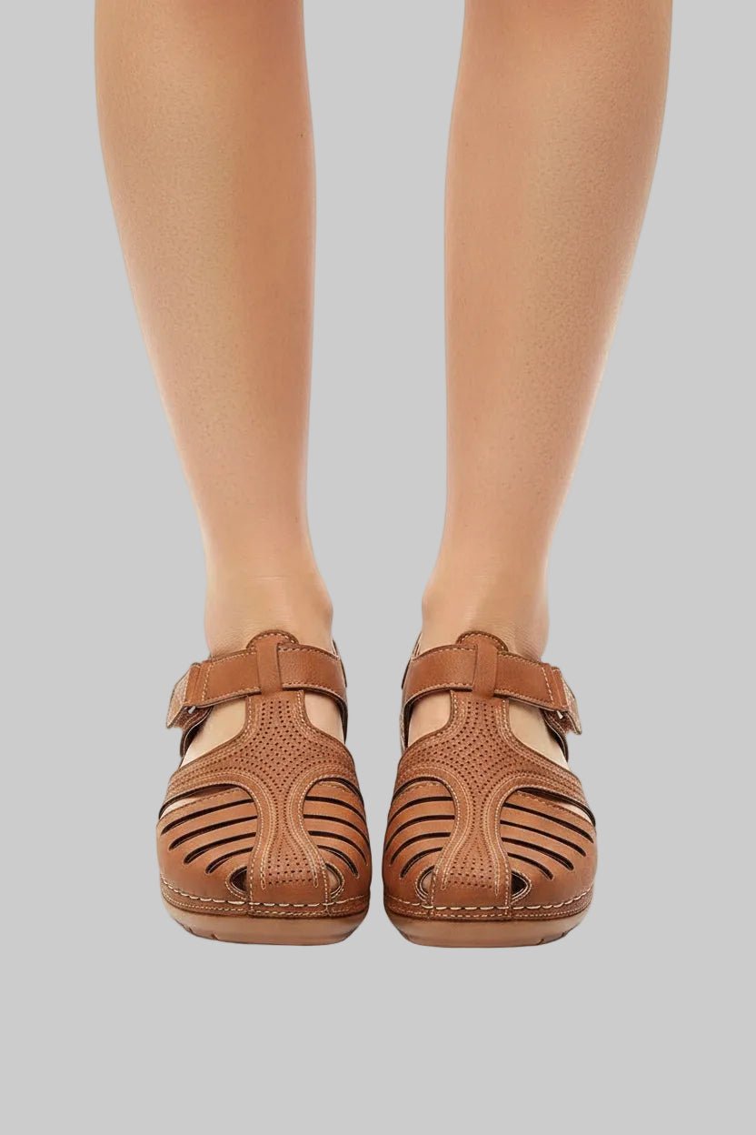 Sanne | Dames Casual Gesloten Klittenband Wigzool Sandalen