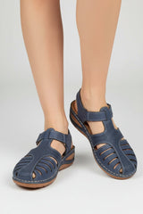 Sanne | Dames Casual Gesloten Klittenband Wigzool Sandalen