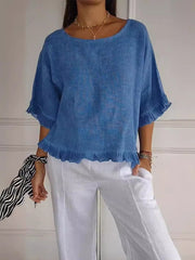 Anna | Dames Casual Lichtgewicht Ruffle Detail Blouse