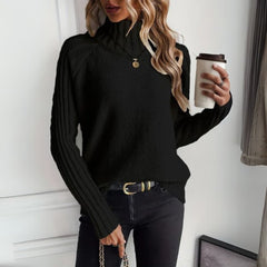 Elin | Dames Coltrui Grofgebreide Turtleneck Sweater Raglanmouw