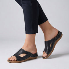 Roos | Dames Comfortabele Platte Muiltjes Sandalen Instapper Uitsnijding