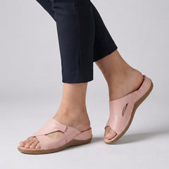 Roos | Dames Comfortabele Platte Muiltjes Sandalen Instapper Uitsnijding