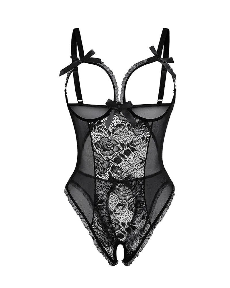 Lotte | Dames Doorzichtige Mesh Mouwloze Bodysuit